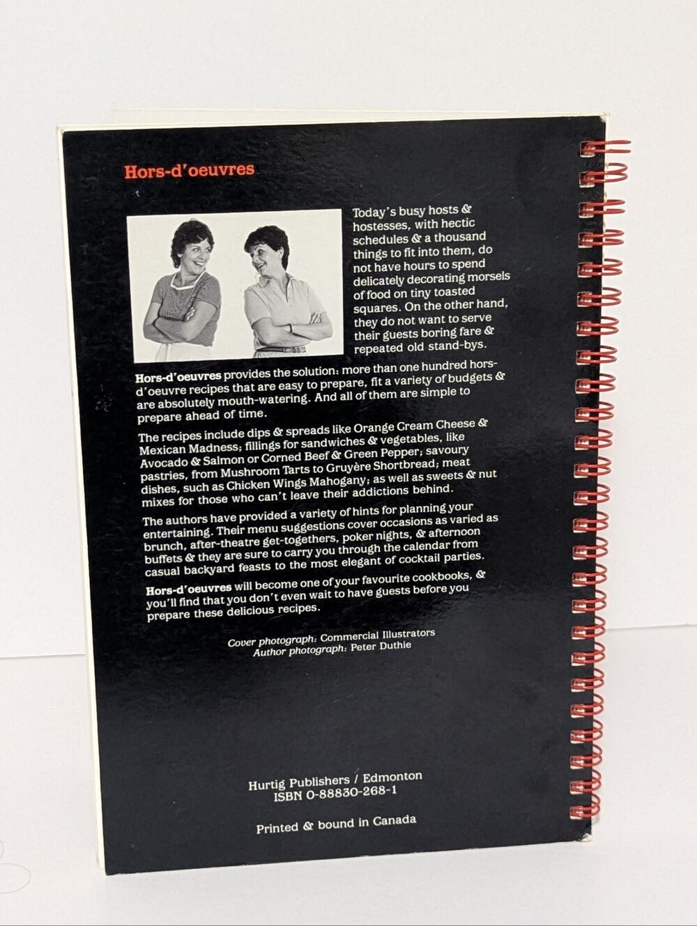 Vintage Hors-d’oeuvres Cookbook Carla Homan Joyce Palmer Spiral Bound Canadian - Picture 5 of 5